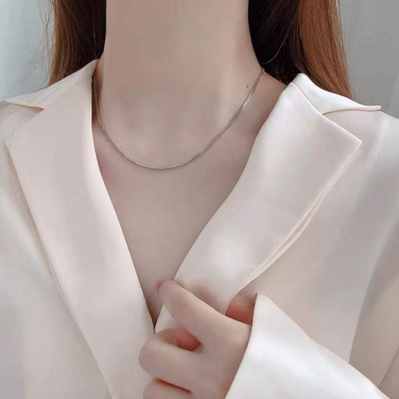 Choker Necklace Men Women Simple Long Chain No Pendant Minimalist Jewelry
