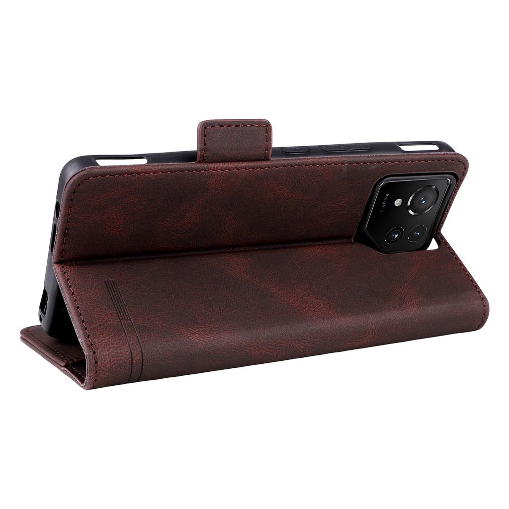 For Asus ROG Phone 9 5G Case Leather Wallet Flip Phone Cover with Hardware Decor