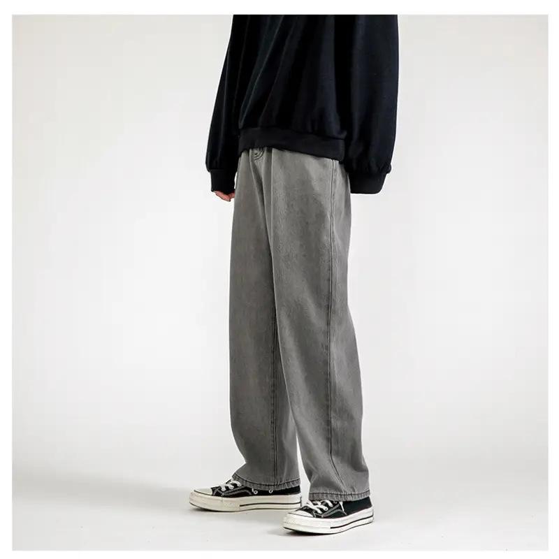 Summer New Loose Casual Versatile Pants Couple Wide-leg Straight Jeans