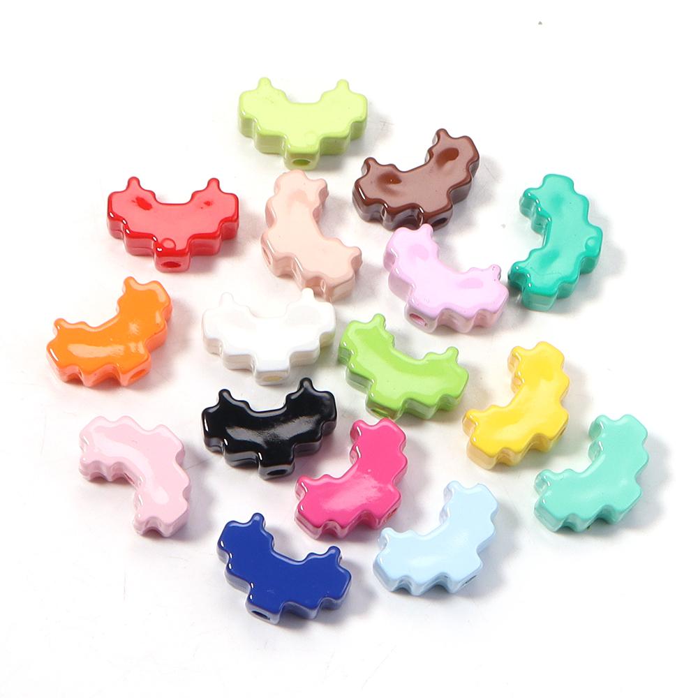 10pcs/lot Solid Color Acrylic Beads Pixel Heart-shaped Frame Beads Hollow Heart Beads DIY Keychain Jewelry Making Accessories
