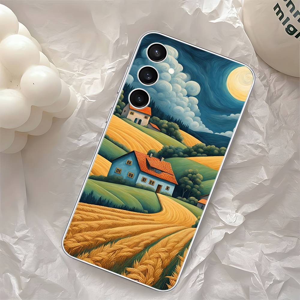 

Сельская местность Поле пшеницы Искусство Чехол для телефона Для Samsung Galaxy A52 A12 A51 S21 Edge S22ULTRA S23 S24 S20LITE Plus Ultra Прозрачный S205G