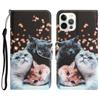 Leather Flip Phone Case For Samsung Galaxy A12 A22 A22S A32 A34 A52 A52S A54 5G Cat Butterfly Painted Wallet Card Holder Cover