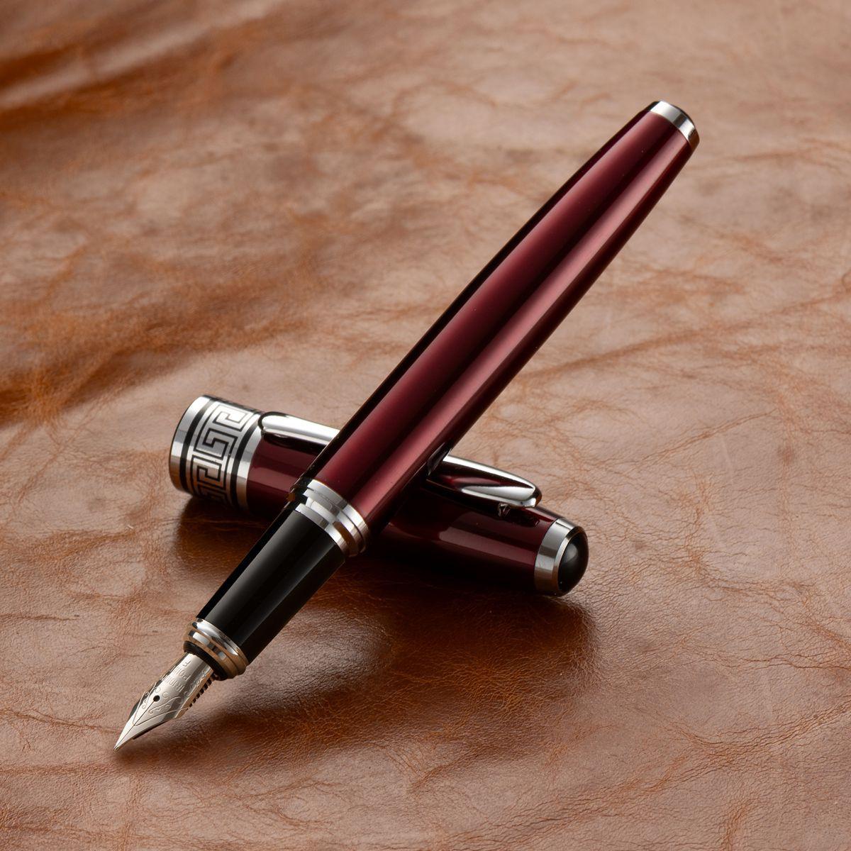 

High-end Exquisite Metal 26 Ming Tip Fountain Pen Calligraphy Practice Ink Cartridge Large curved tip-1.0mm прозрачный красный