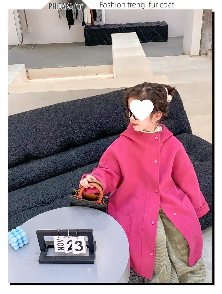 Mädchen Wintermantel aus Wolle und Kaschmir im koreanischen Stil - Dick, mittellang, modisch