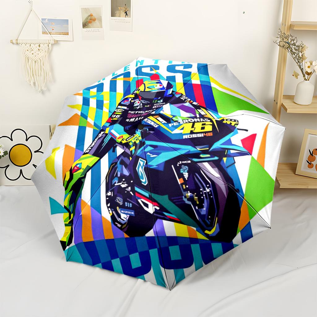 Ombrello Automatico da Esterno Valentino Rossi Velocità e Passione Robusto Telaio a 8 Stecche Design Pieghevole Uso Stagione Completa Elegante Ombrello