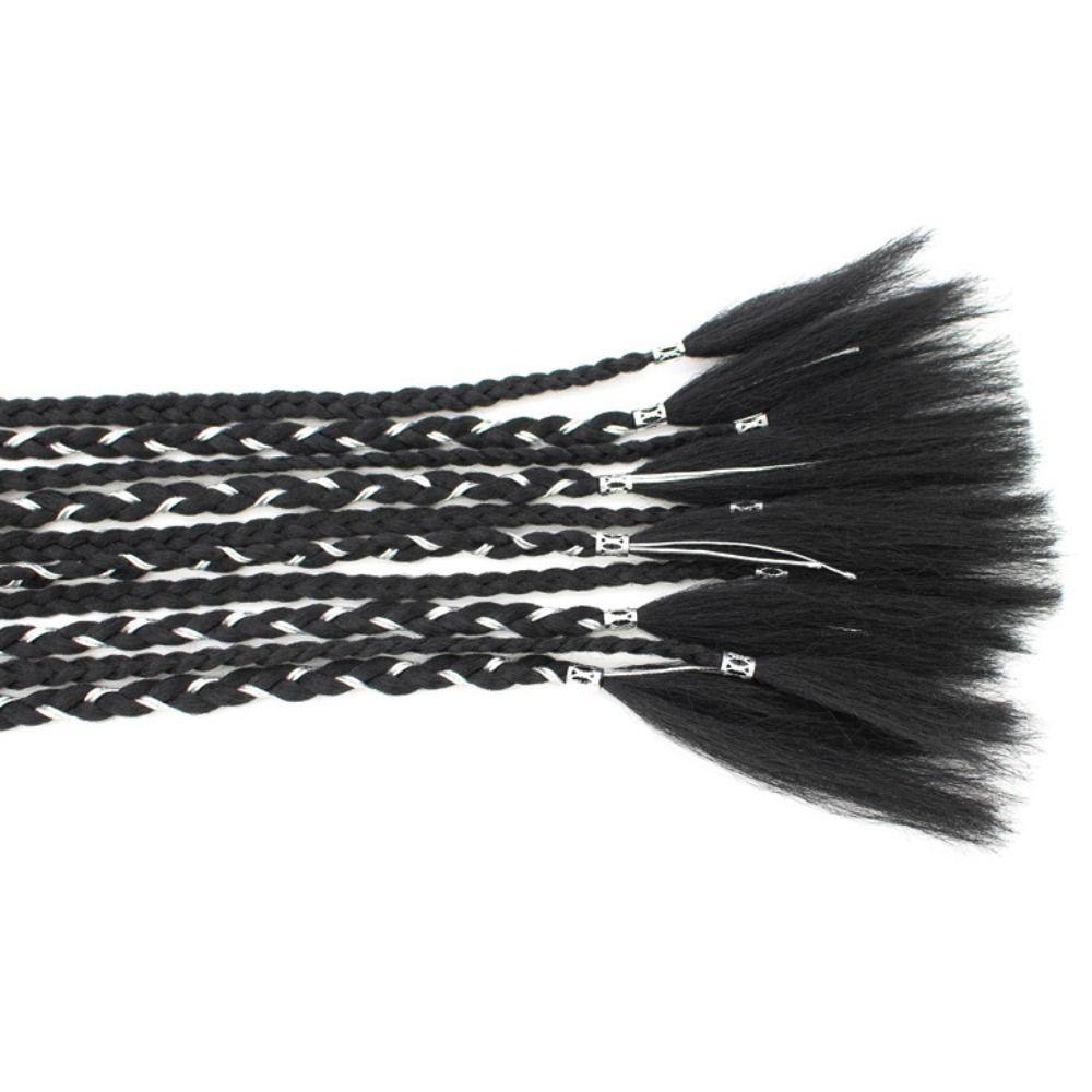 National Style Ponytail Braid Silver Twist Braid Wig Boxing Braids Wig Synthetic Braid  Ponytail