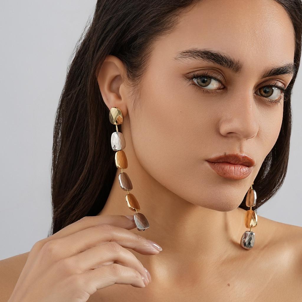 Fashionable Geometric Alloy Earrings For Women Chic Street Style 2023