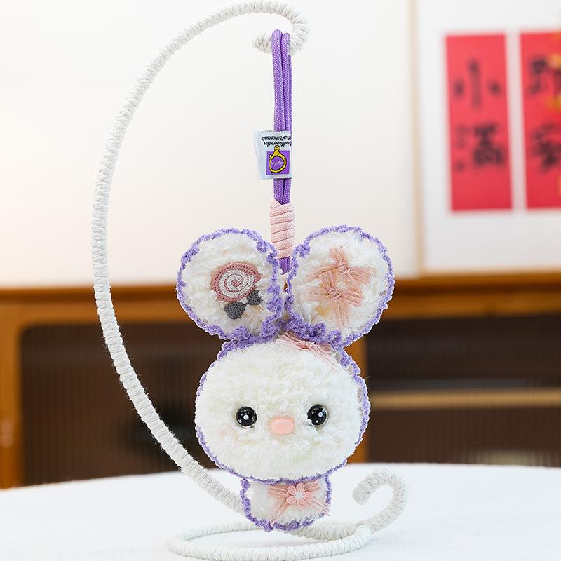 Colorful Rabbit Pendant Plush Toy Cute Little Rabbit Doll Doll Bag Keychain Pendant for Girlfriends