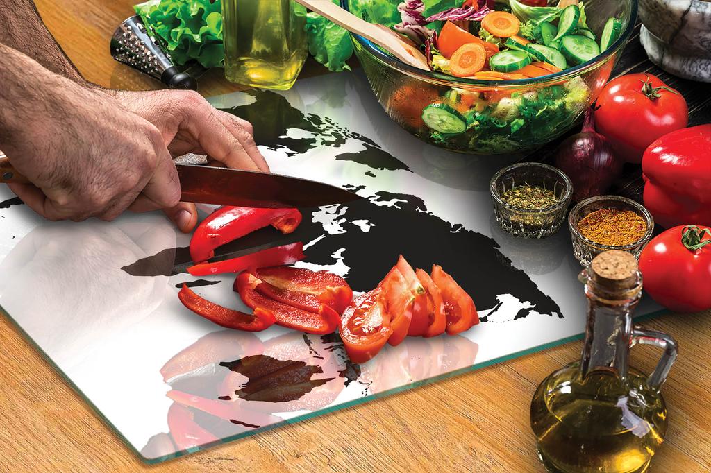 TABLA DE CORTAR DE CRISTAL 40x30 MAPA
