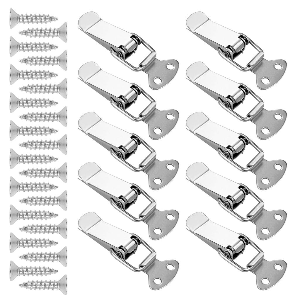 10Pcs Drawer Hasp Clasp Spring Loaded Clamp Clip Duckbill Tension Lock Hasp Heavy Duty Cabinet Handle Lock Enduring