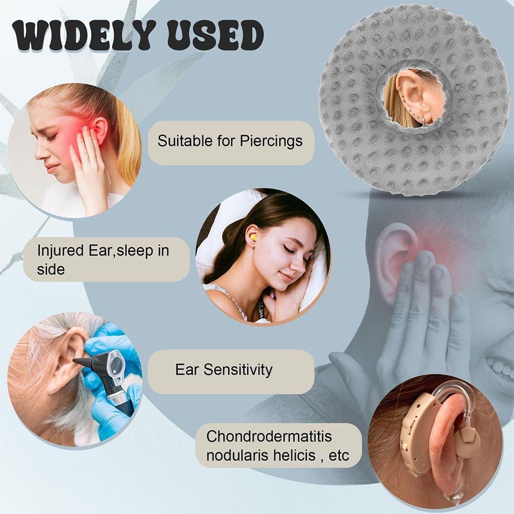 Cotton Filling Ear Piercing Pillow Ergonomic Breathable Pillow with Ear Hole Comfortable Portable Earring Pillow