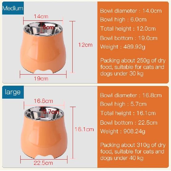 Fenice Haustier-Futter- und Wassernäpfe Hundefutter Wasserspender Edelstahl Haustier-Trinkschale Katzenwelpen Zubehör Kleine Hunde Accessoires