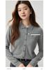 2026 Autumn/Winter Women's Cashmere Polo Collar Cardigan - Solid Color, Loose Fit, Versatile, Single-Breasted Jacket