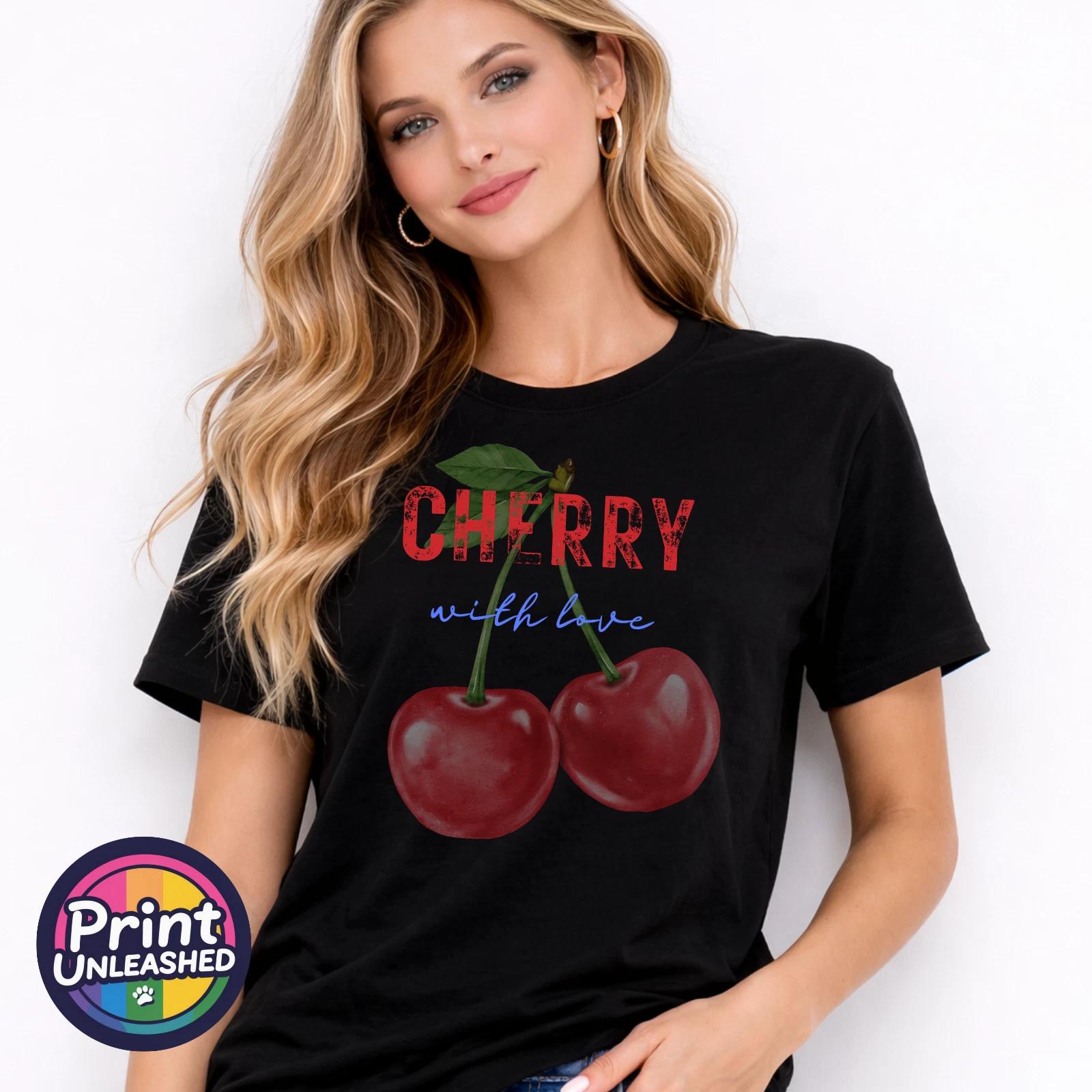 Cherry T-Shirt Cherries Graphic Tee Cherry With Love Top Gift Unisex S-2XL M
