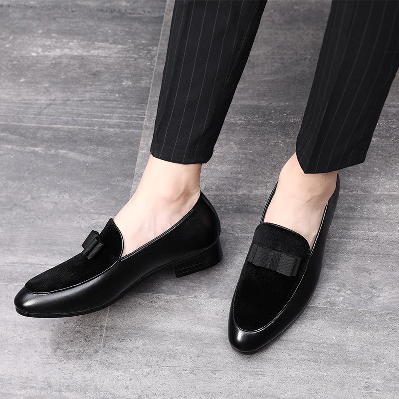 Schleife Wildleder Anzugschuhe Herren Bankett Business Formell 2024 Party Hochzeitsschuhe für Mann Bräutigamschuhe Lässige Loafer