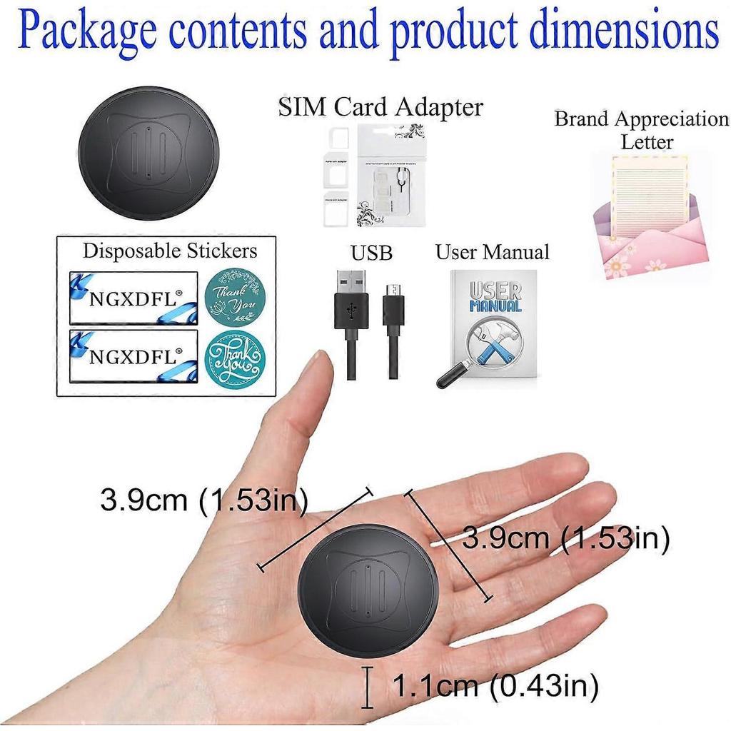 Vehicle GPS Tracker, Real-time Magnetic GPS, Global CoverageLocation Tracker for Cars, Kids, Dogs. No Subscription Required / No Monthly Fees