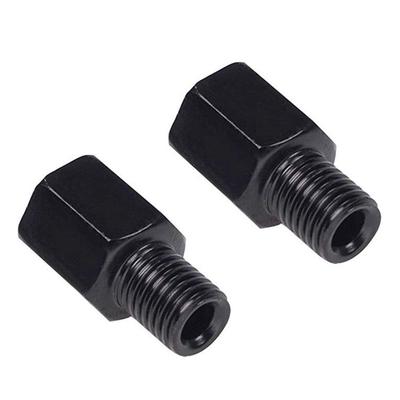 Motorcycle Mirror Screw Diameter Conversion Adapter, Height Adjustment, Black, 2 Pcs, Positive 0.4 Inch