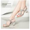 Summer New Style Rhinestone High Heel Sandals Women's Open Toe Fashion Elegant Beach Shoes Roman Diamond-encrusted Shoes