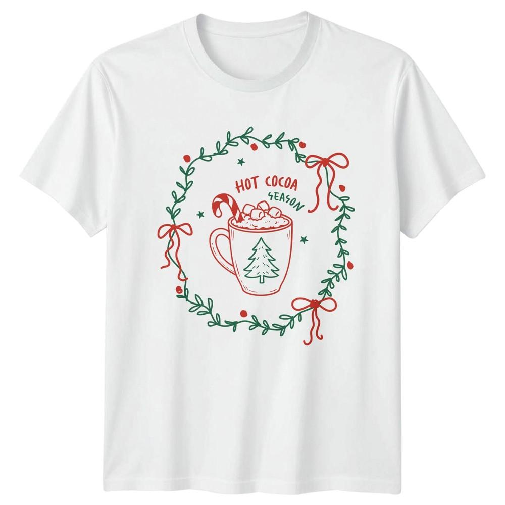 Hot Cocoa Season Christmas Holidays Unisexs TShirt Unisexs Tee Graphic Top S