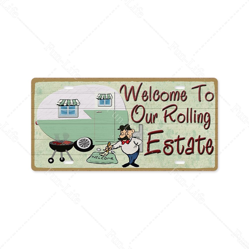 Camping Metal Sign Plate Plaque Vintage Tin Sign Decor for Camping/Cars/Tent/Cookout/Camping Supplies/Home Wall Decor
