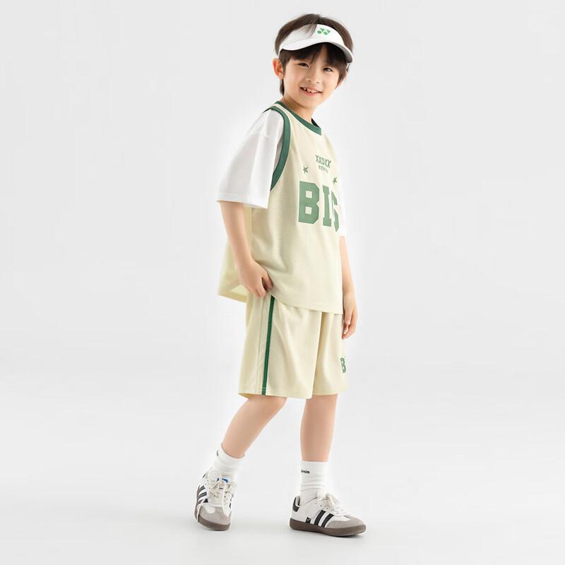 Boys Summer Faux Two-Piece Mesh Basketball Sportswear Set 150