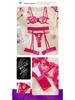 European Valentine's Day Heart Embroidery Lace Lingerie Set