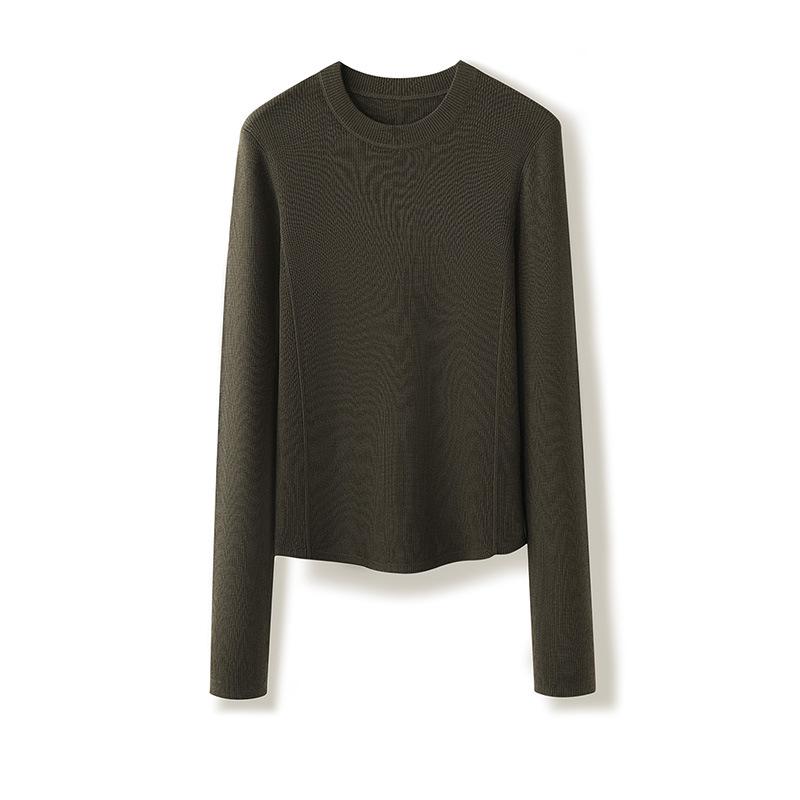 Women's Spring Slim Fit Merino Wool Pullover Sweater