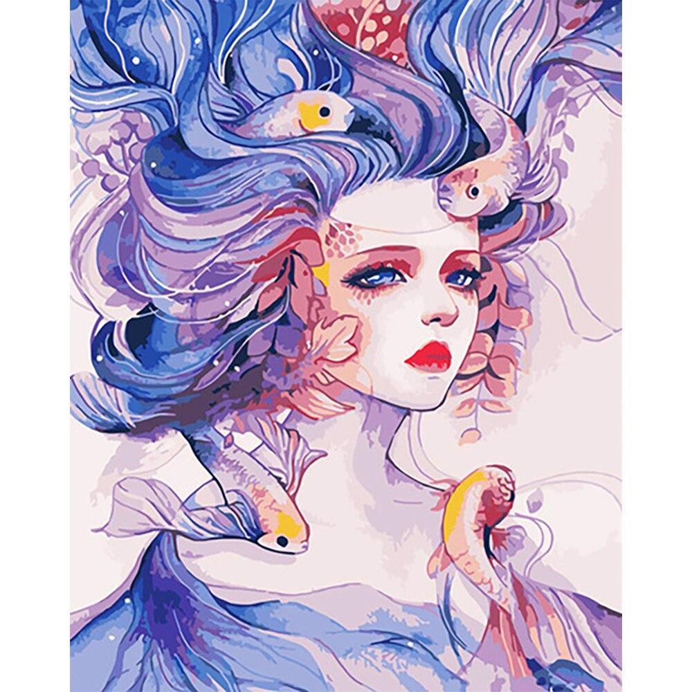 

5D DIY алмазная живопись мультфильм девушка портрет полная круглая алмазная вышивка мозаика цветы вышивка крестиком домашний декор стены ремесла Full Round 20x30CM