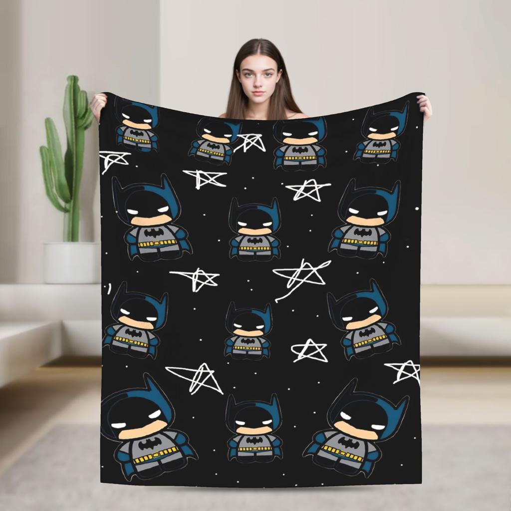 Batmans Graffiti Knitted Blankets Flannel Super Warm Throw Blanket for Bedroom Sofa Bed Rug