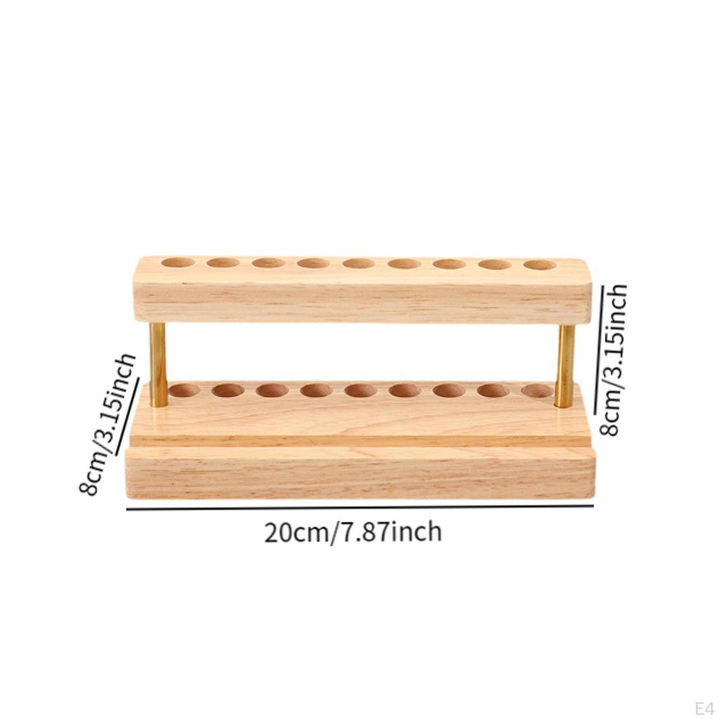 Suporte de madeira com 9 compartimentos para guardar canetas e pincéis de maquiagem em apartamento