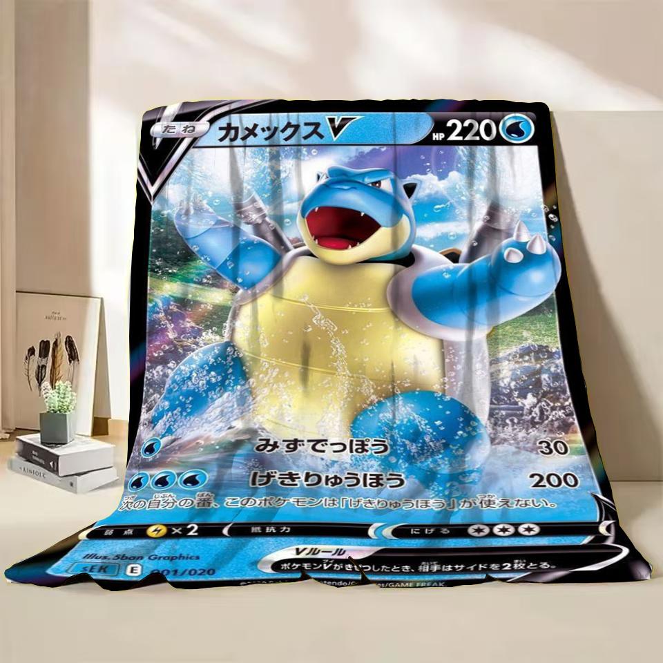 Pokémon Kaart Karakter Cartoon Flanellen Plaid Deken voor Slaapkamer Bed Bank Lunchpauze Picknick Reisdekens Kinderen Zachte Cadeaus