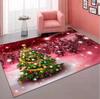 Festive Christmas Theme Carpet Cute Cartoon Pattern NonSlip Soft Floor Mat Suit for Living Room Bedroom Home Decor Party Gift