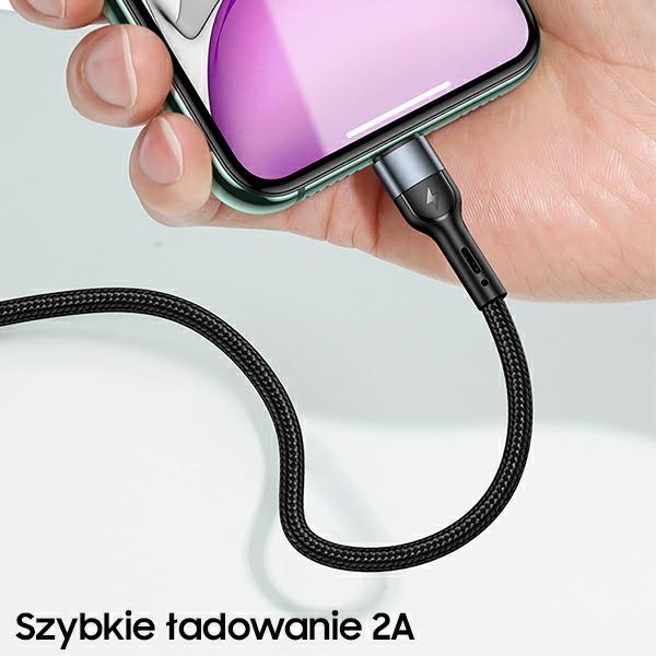 Usams Kabel Pleciony U55 2A Lightning1Szt. For Set U55 Zielony/Green 1M Sj448Usbsg02 (Us-Sj448)