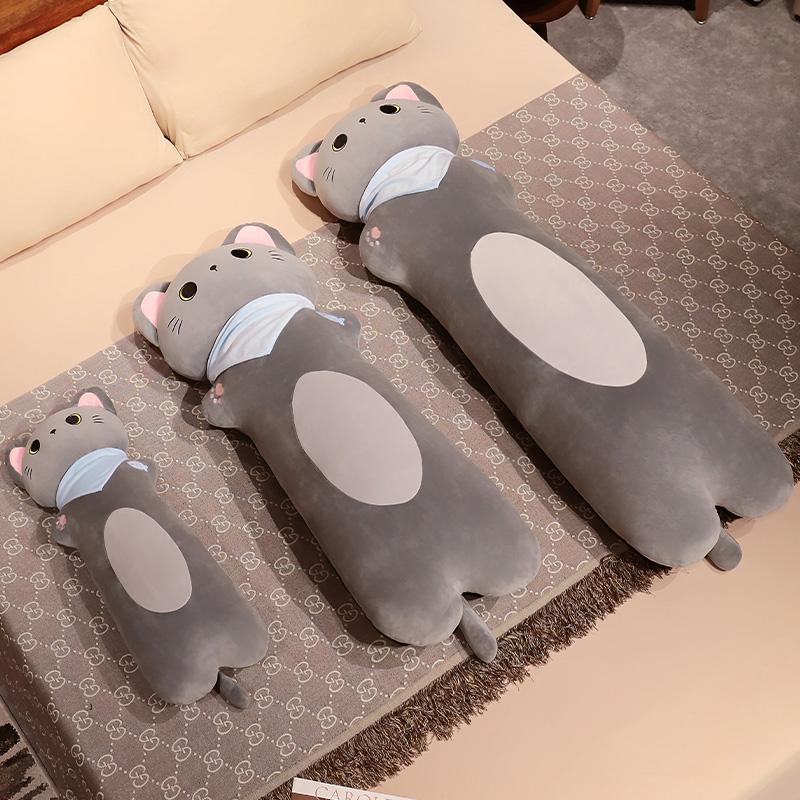 70~130cm Cat Long Pillow Stuffed Soft Cartoon Animal Bolster Plushie Sleeping Leg Support Peluche Birthday Gift