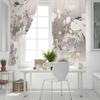 Cortinas de janela com ilustração de flores e pássaros em estilo chinês para sala de estar Itens decorativos para sala de estar