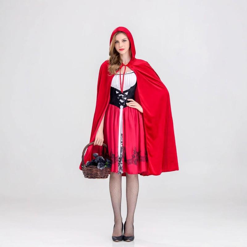 Halloween Cosplay Costume Adult Role Play Little Red Riding Hood Castle Queen Dress