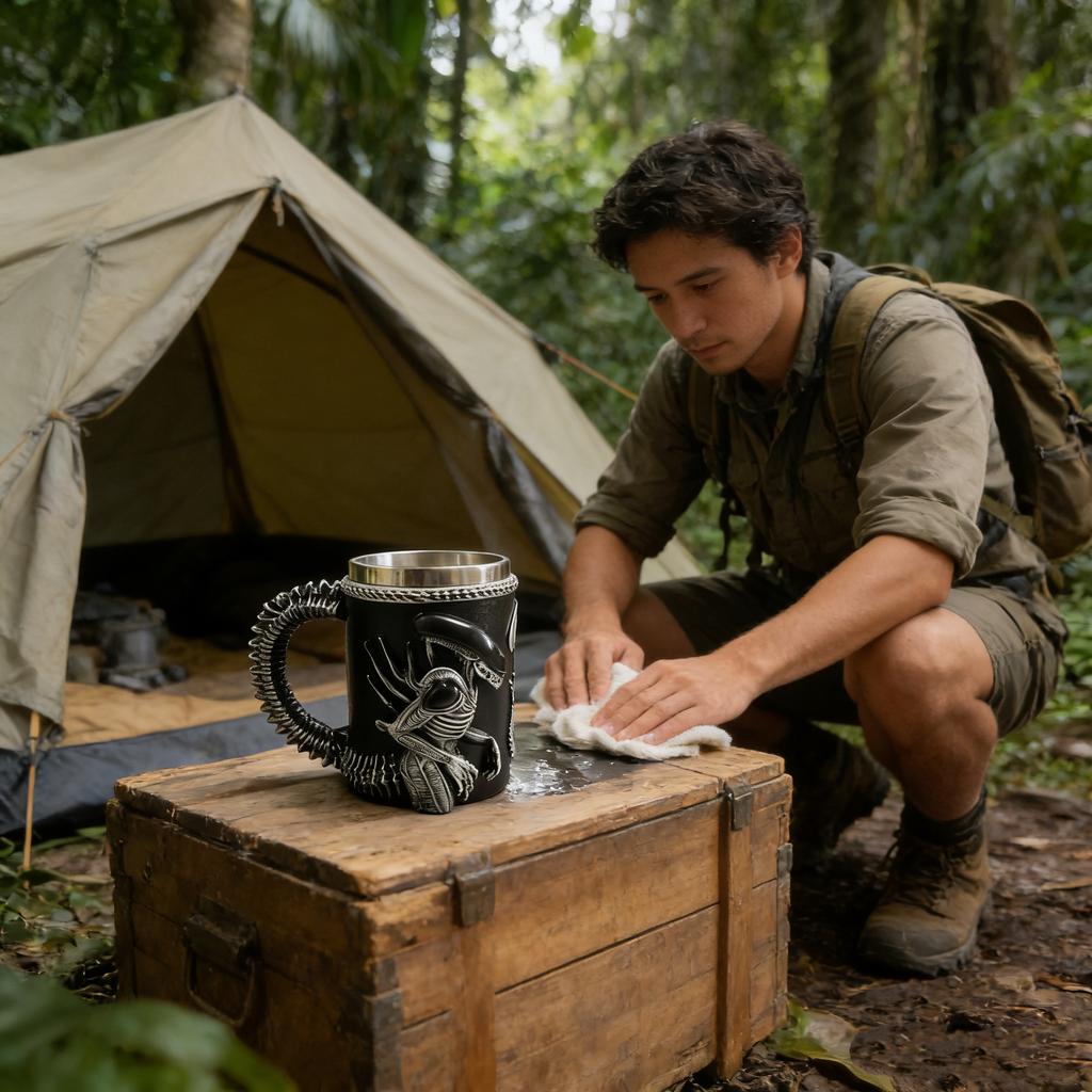 Gotycki Kreatywny Żywica Stal Nierdzewna Kubek 3D Płaski Transfer Ciepła Obcy Kubek Kawy Do Wystroju Domu i Biura Spersonalizowane Prezenty