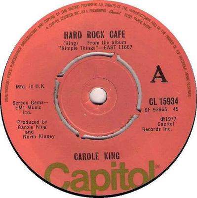 7inch Record CAROL KING - Hard Rock Cafe CL15934 Capitol Records 1977 UK Pop Used