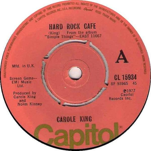 

7inch Record CAROL KING - Hard Rock Cafe CL15934 Capitol Records 1977 UK Pop Used
