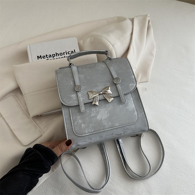 

Рюкзак-бабочка Мини-рюкзак Дорожная Сумка Двойная Плечевая Маленькая Сумка серебряный