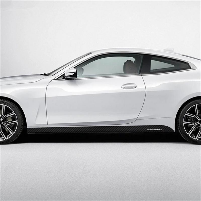 2 Pcs 2.05M Black Performance Side Skirt Stripe Stickers For BMW E90 E91 E92 E93