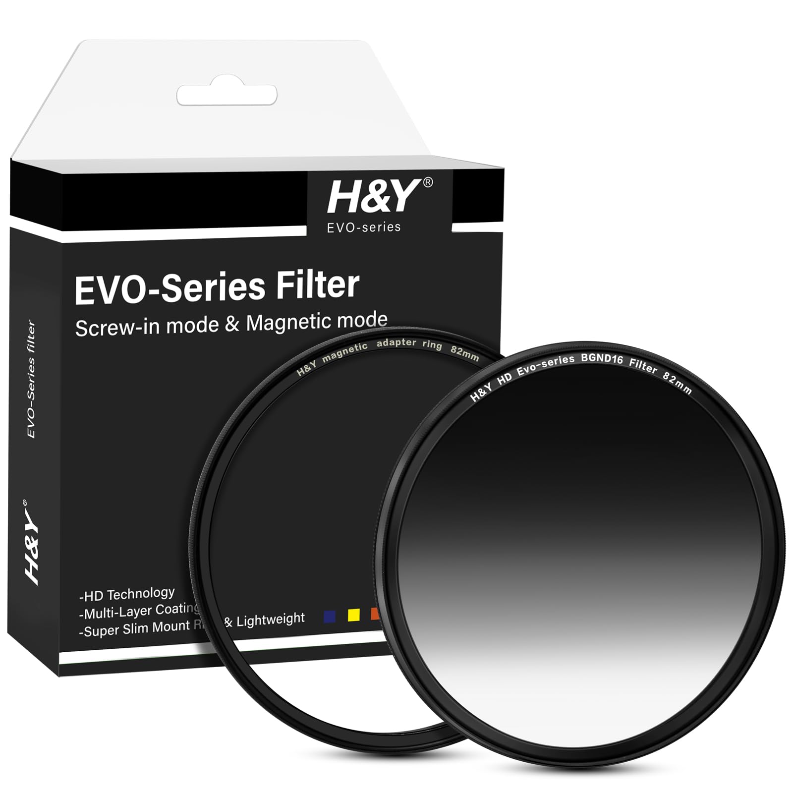 

ND Filter 82mm HD EVO Balancer GND16 Filter Kit Evo Compatible with both magnetic and types Half ND Soft Gradation Thin Frame Water Repellent H&Y