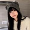 Cute Bear Ear Wool Hat for Women In Autumn and Winter Warm Knitted Hat Plush Hat Versatile Cold Protection Ear Tip Hat