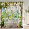 Country Garden Natural Flowers Scenery 3D Print Polyester Fabric Waterproof Shower Curtains Bathroom Curtain 180*200 with Hooks