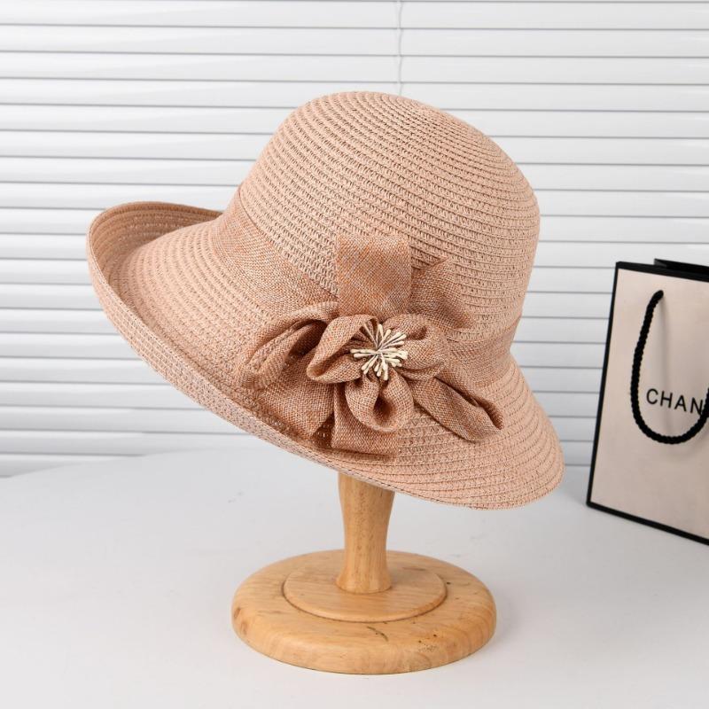 Hat Female Summer Sunscreen Straw Hat Three-dimensional Flower Pot Hat Showing Face Small Seaside Vacation Visor Bucket Hat