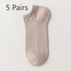 5 Pairs Boat Socks Men's Summer Invisible Socks Deodorant Absorbent Low Top Shallow Mesh Socks Non-slip Heel Socks