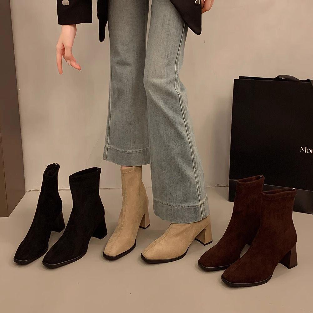 Fashion Female Short Shoes British Style Plain Office Booties Fashion 2025 High Quality Comfortable and Elegant Hot Women's Ankle Boots