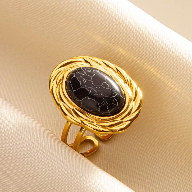 Adjustable 304 Stainless Steel & Titanium Geometric Ring - Unisex Cold Style