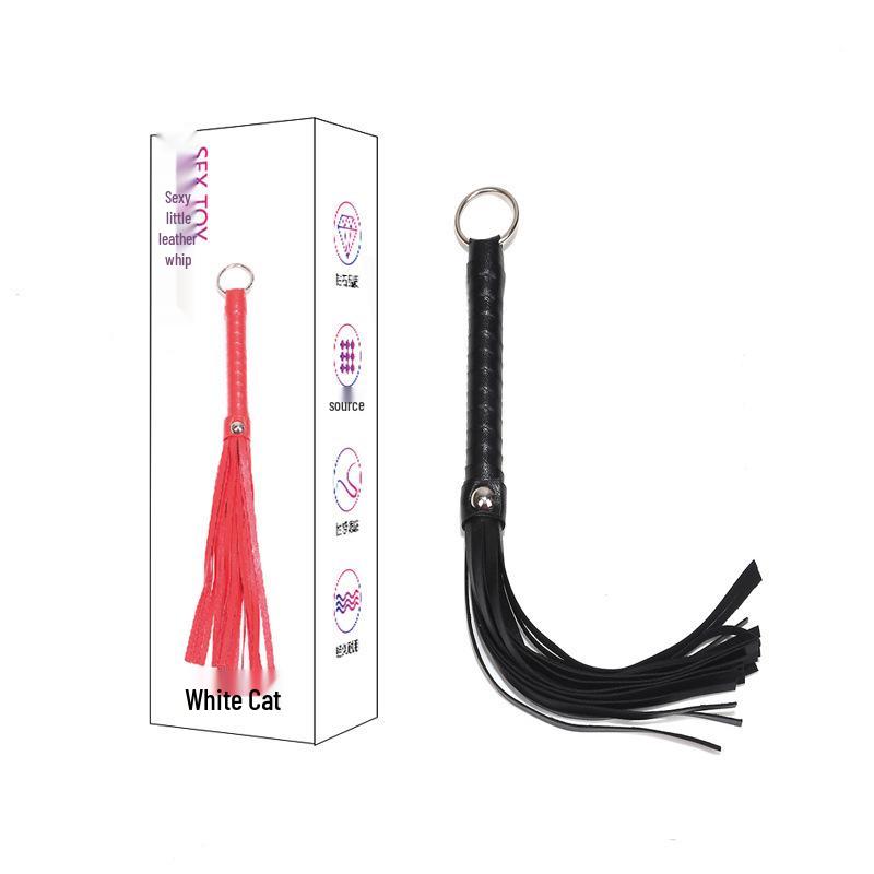 Fluffy Leather Bondage Set: Whip, Handcuffs, Gag, Eye Mask for Couples