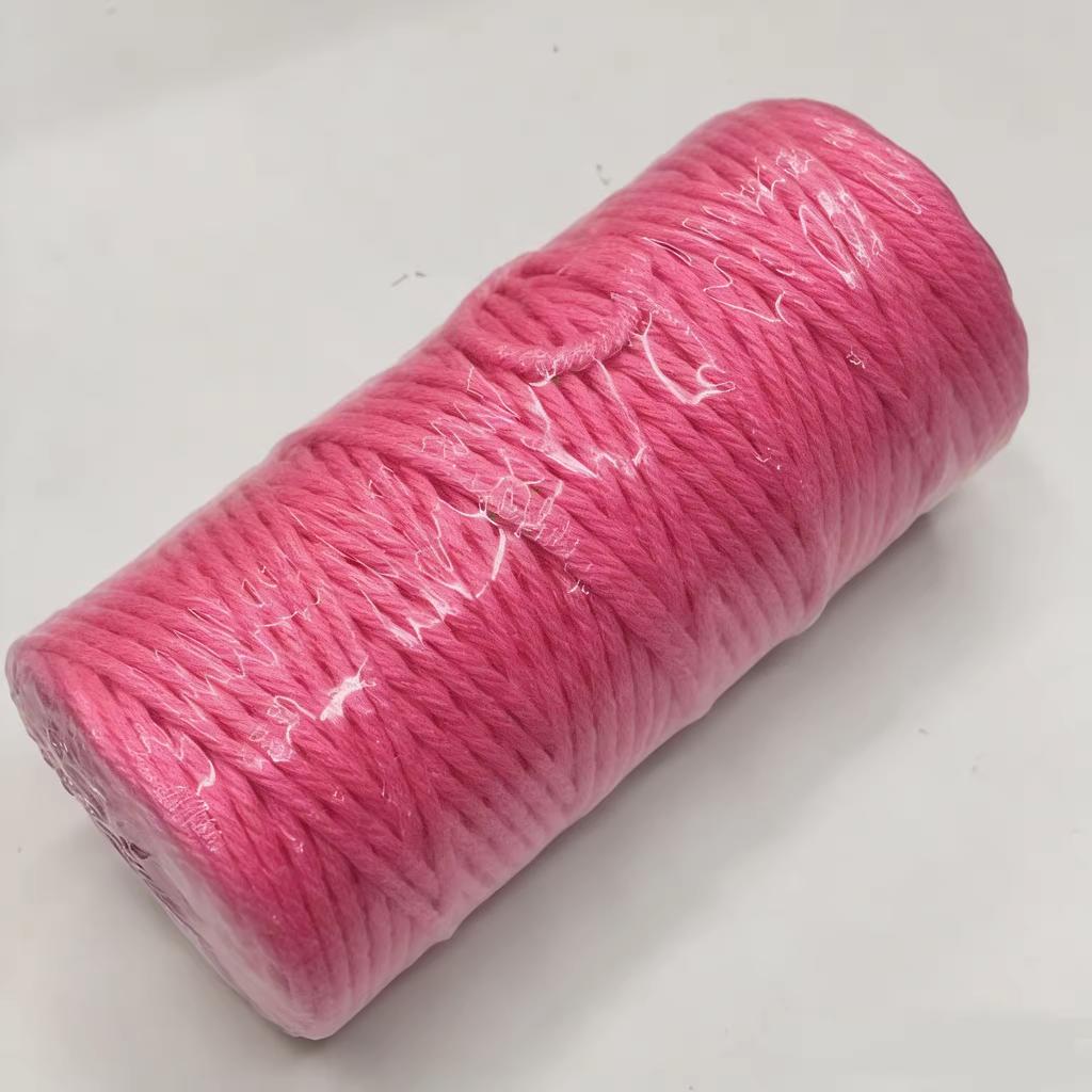 4mm Waterproof Hot Sale Colorful DIY Craft Twine Satin Cord Twisted Cord Natural Macrame Cotton Rope for Bags & Shoes